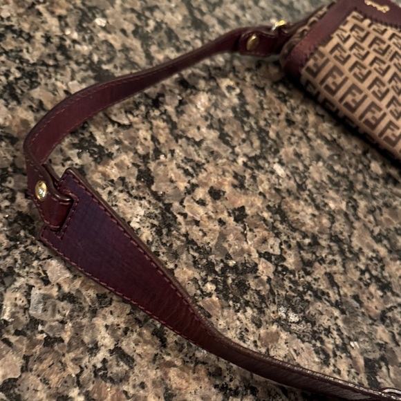 Fendi Zucchino Brown and Dark Brown Monogram flap shoulder Bag - Picture 4 of 17